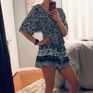 Trixxi Clothing Company Blue and White Romper